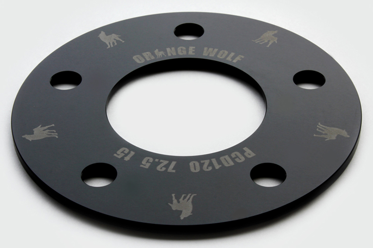 ORANGE WOLF ホイールスペーサー ブラックアルマイト 5mm(2枚セット)
